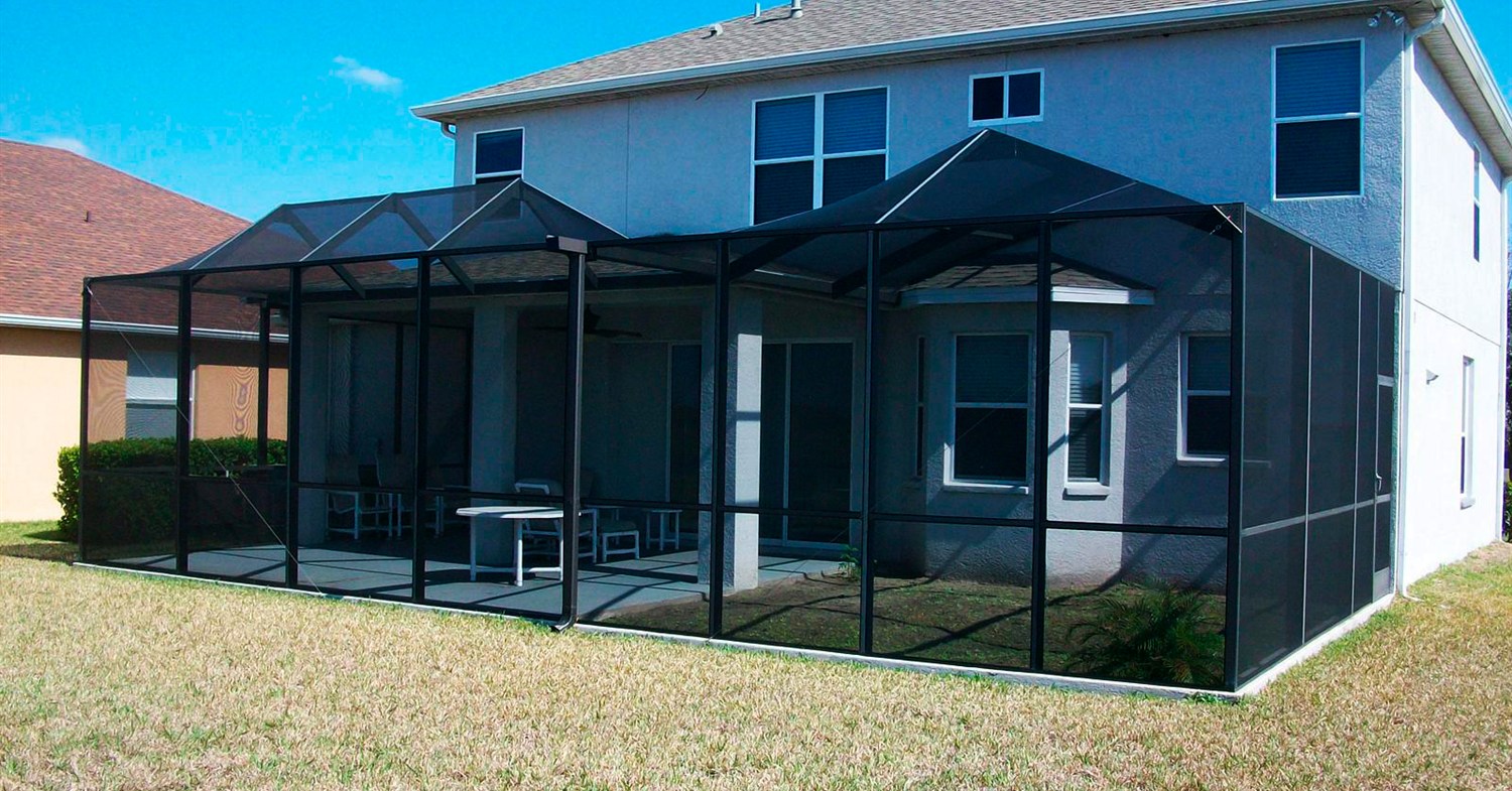 A durable multi-peak screen frame designed to make a lanai screen enclosure last in Florida
