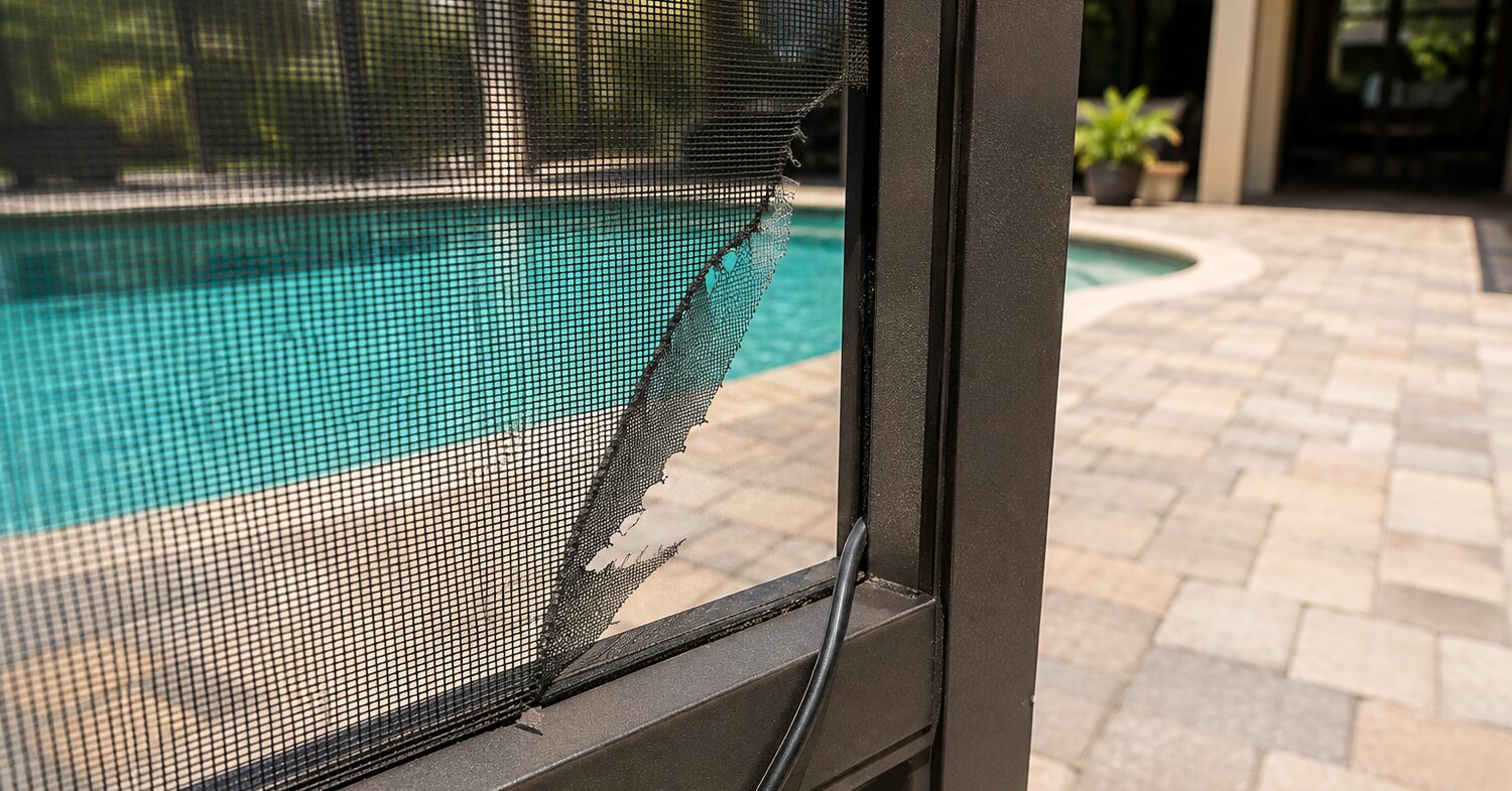 how to repair a pool screen enclosure