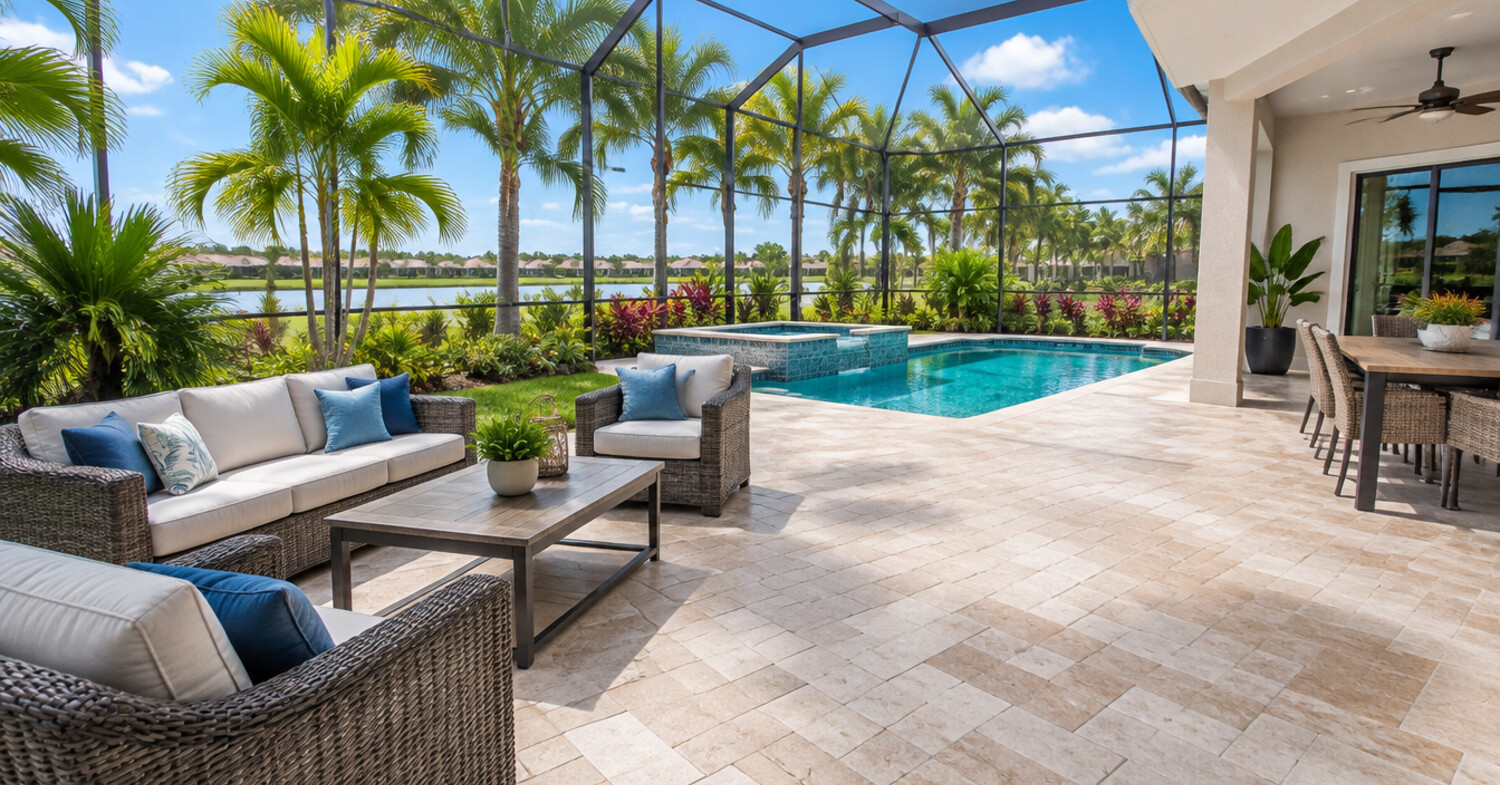 travertine vs concrete pavers tampa